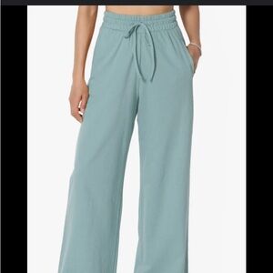 Happily Grey Cozy cotton Terry Drawstring high rise wide leg pants M
NWT